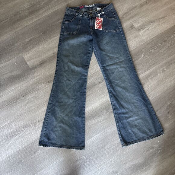 Paris Blues Jeans Vintage Y2K Low Rise USA Flare Bell Bottom Deadstock NWT Sz 1